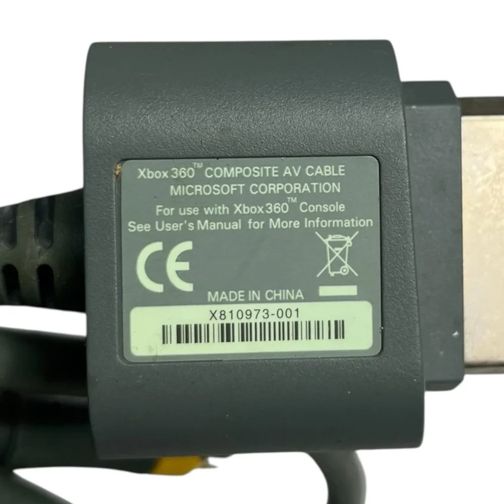 Microsoft - X810973-001 - Xbox 360 Grey Composite AV 6 ft Cable Cord Genuine